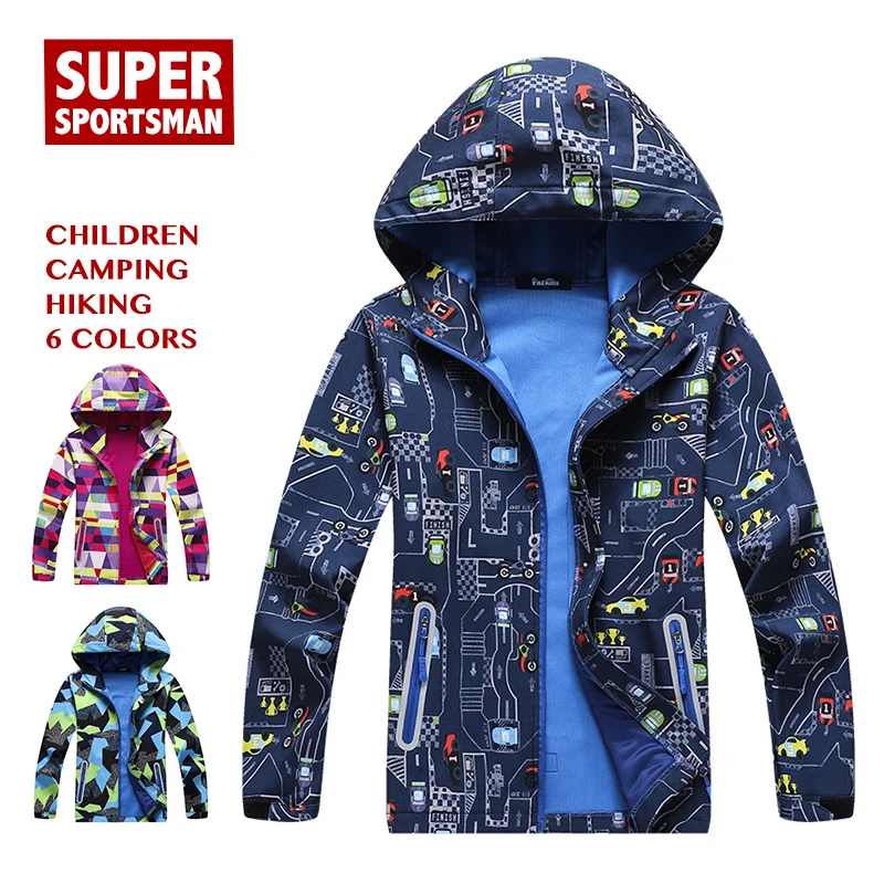 Мужская Уличная мягкая оболочка для мальчиков Детские Водонепроницаемые куртки