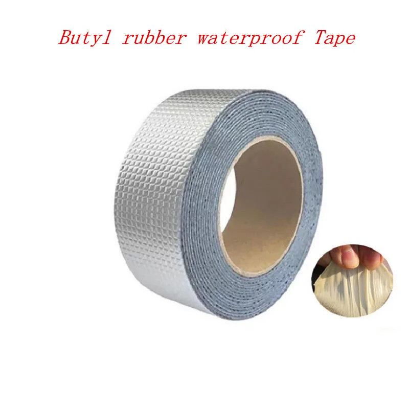 

Crack band sticker Butyl rubber waterproof Tape Aluminum Foil Heat-resistant Wall Crack Roof Duct Repair Adhesive Tape 5/10/15cm