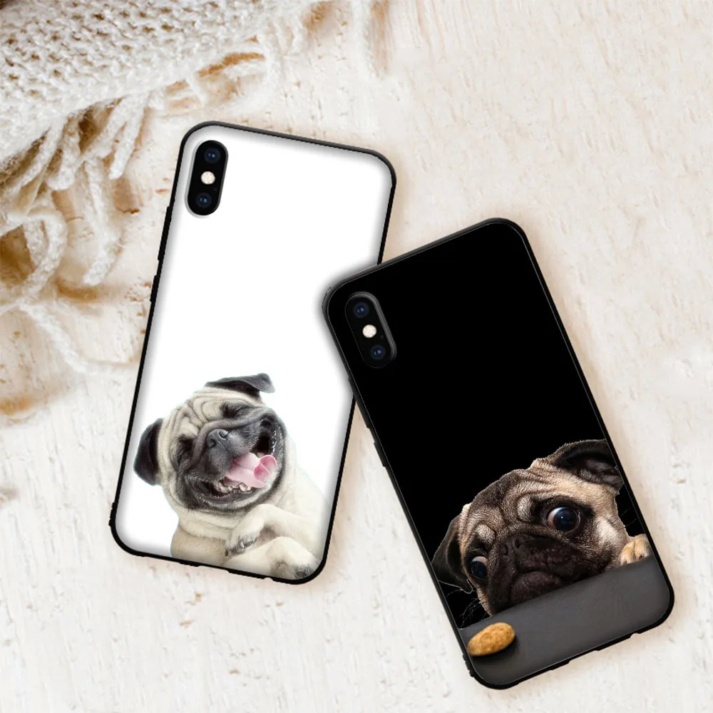 cute cartoon pug soft cover case for iphone 12 11 pro x xs xr max free global shipping