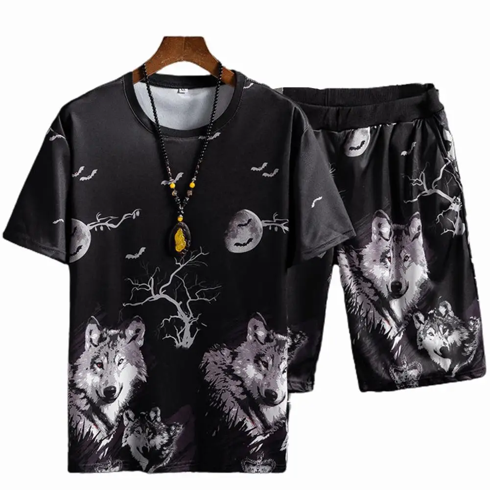 

Sport Suit Printed Two-piece Casual Loose Homewear Suit for Fitness Men Sport Suit