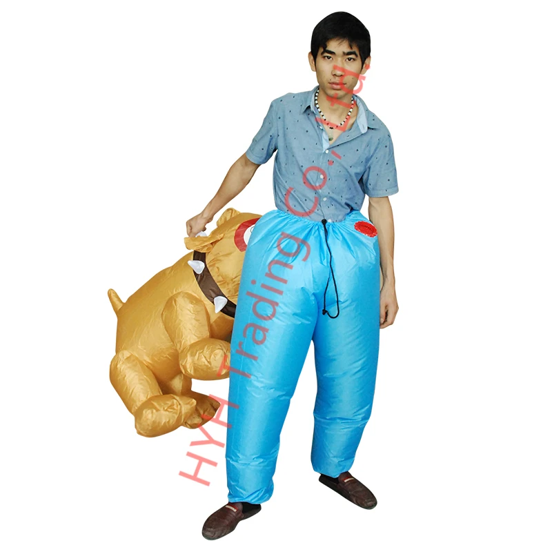 Забавный кусачая собака стиль надувной костюм дуть вечерние милые маскарадные