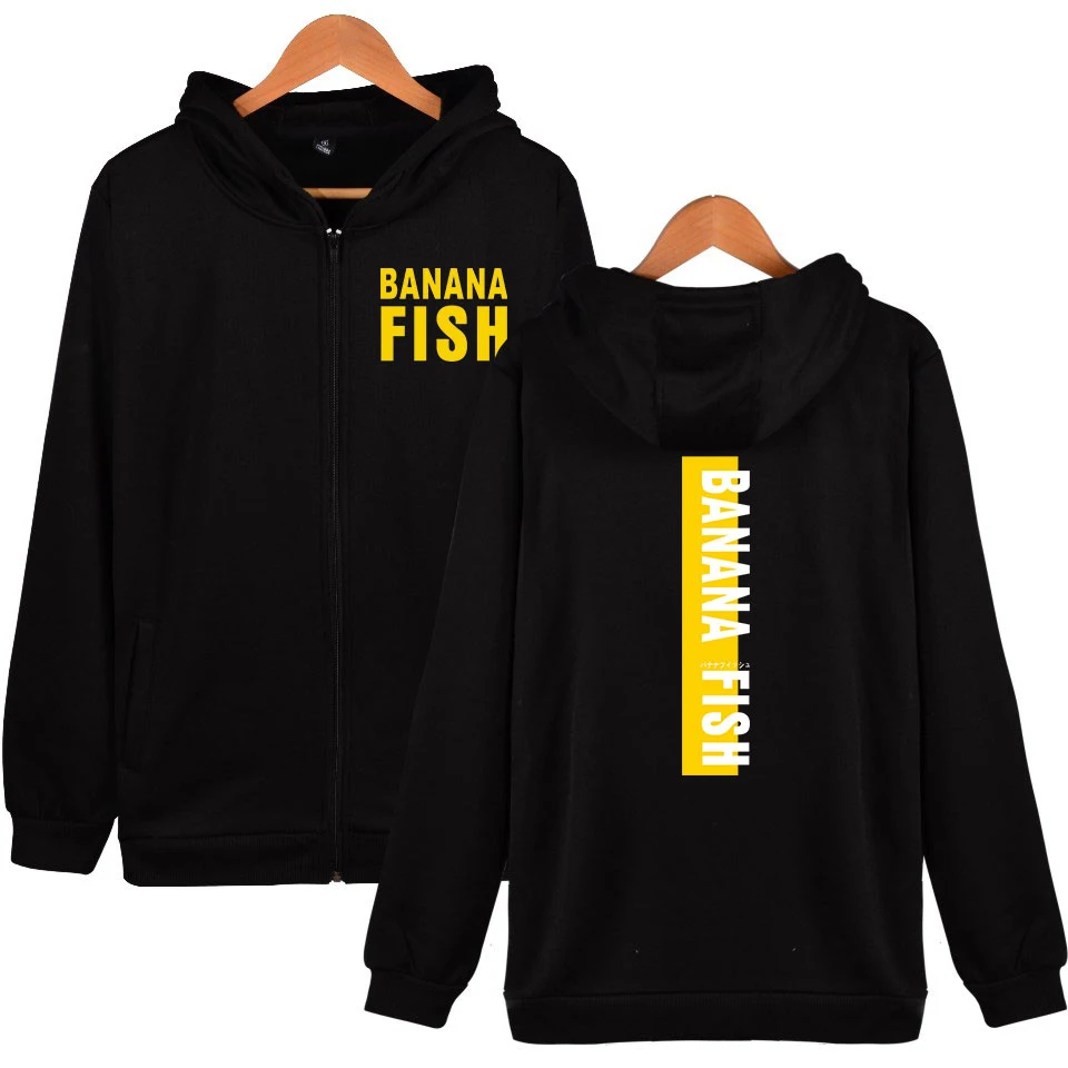 

Trendy Peculiar Print BANANA FISH 2 Zipper Hoodies Men/Women Simple Style Zipper Sweatshirts Cardigan Long Sleeve Jacket Coats