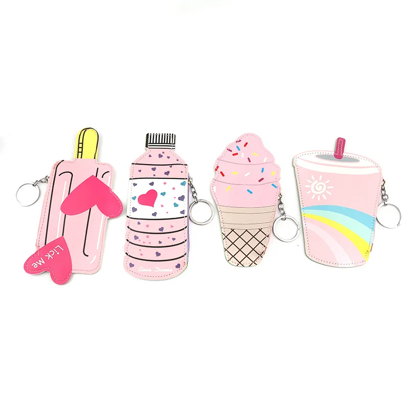PACGOTH в стиле Лолиты Kawaii кошелек для мелочи из искусственной кожи квадратная Милая бутылка напиток мороженое узор монета деньги кошельки и держатели 1 шт