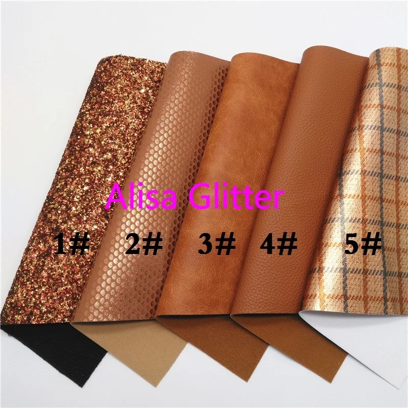 1 шт. блестящая коричневая ткань из искусственной кожи 21 х29 см | Дом и сад