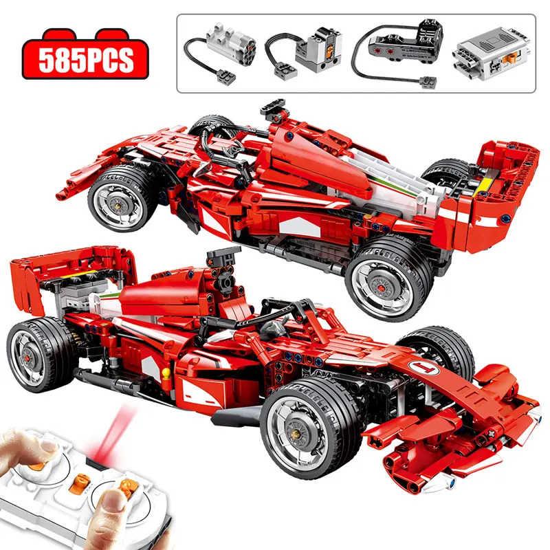 585PCS City Remote Control F1 Racing Car Model Building Blocks High-tech RC DIY Bricks sets Toys For Children boys |