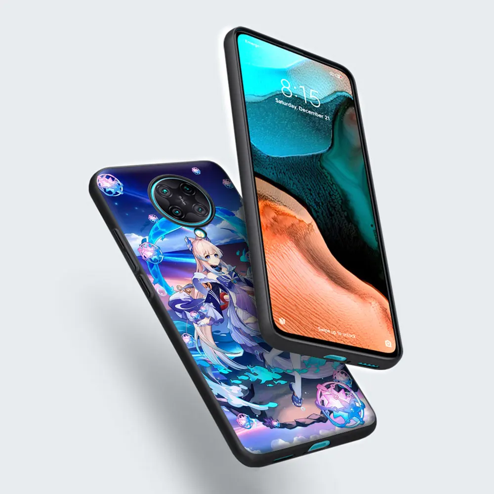 genshin impact phone case for xiaomi poco x3 nfc m3 pro f3 gt redmi note 10 9s 9 8 pro 9a 9c tpu black soft cover housing free global shipping