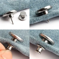 2pcs jeans snap fastener metal buttons for trousers perfect fit adjust button self increase reduce waist free nail sew botones