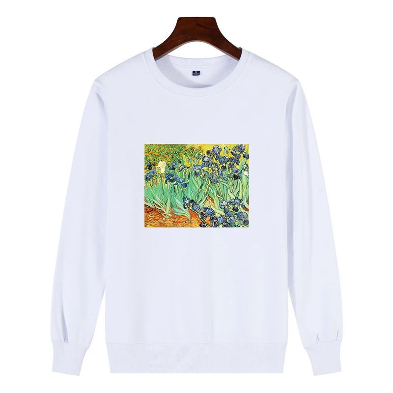 Kpop модные толстовки Van Gogh Art масляная краска Harajuku Michelangelo Ulzzang винтажная Толстовка с длинным рукавом Женская негабаритная Толстовка