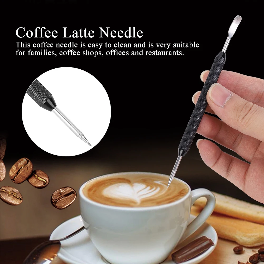 

1/2Pcs Art Needle Stailless Steel Coffee Latte Pull Flower Needle Fancy Coffee Stick Barista Decorating Tools