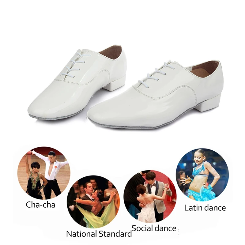 SWDZM Men Ballroom Latin Dance Shoes Black Latin Shoes Plus Size Low Heel Tango Professional Practice dancing shoes for Boys