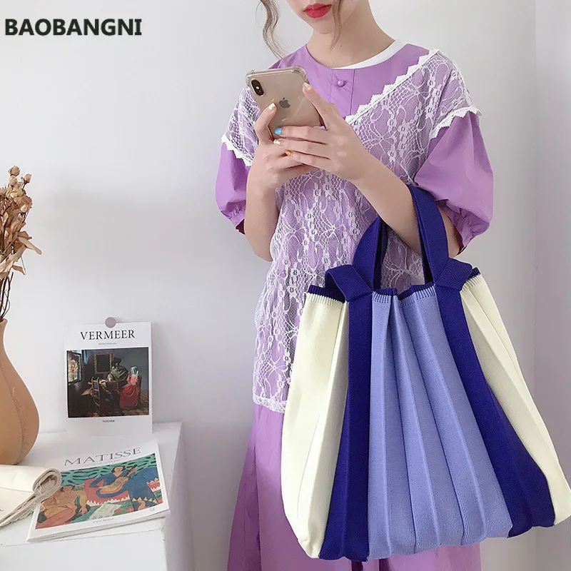 

New Autumn and Winter Women Shoulder Bags Wool Knit Shoulder Bag for Girl Large Capacity Women Handbags Retro Fashion Female Bag