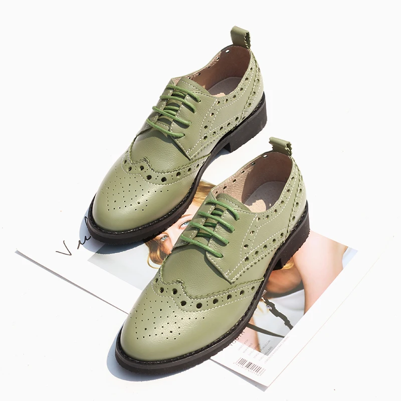 Туфли оксфорды женские из натуральной кожи плоская подошва винтажные лоферы