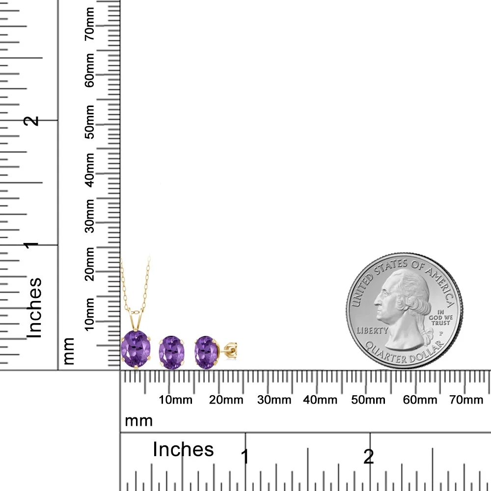 GemStoneKing Позолоченные 925 серебряные серьги с подвеской набор 2 60 карат Овальный