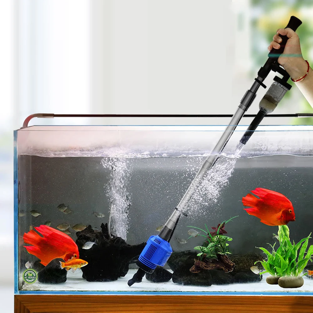 Electric Powerful Suction Aquarium Syphon Operated Fish Tank Sand Washer Cleaner 220V Vacuum Gravel Water Changer Siphon Filter | Дом и сад