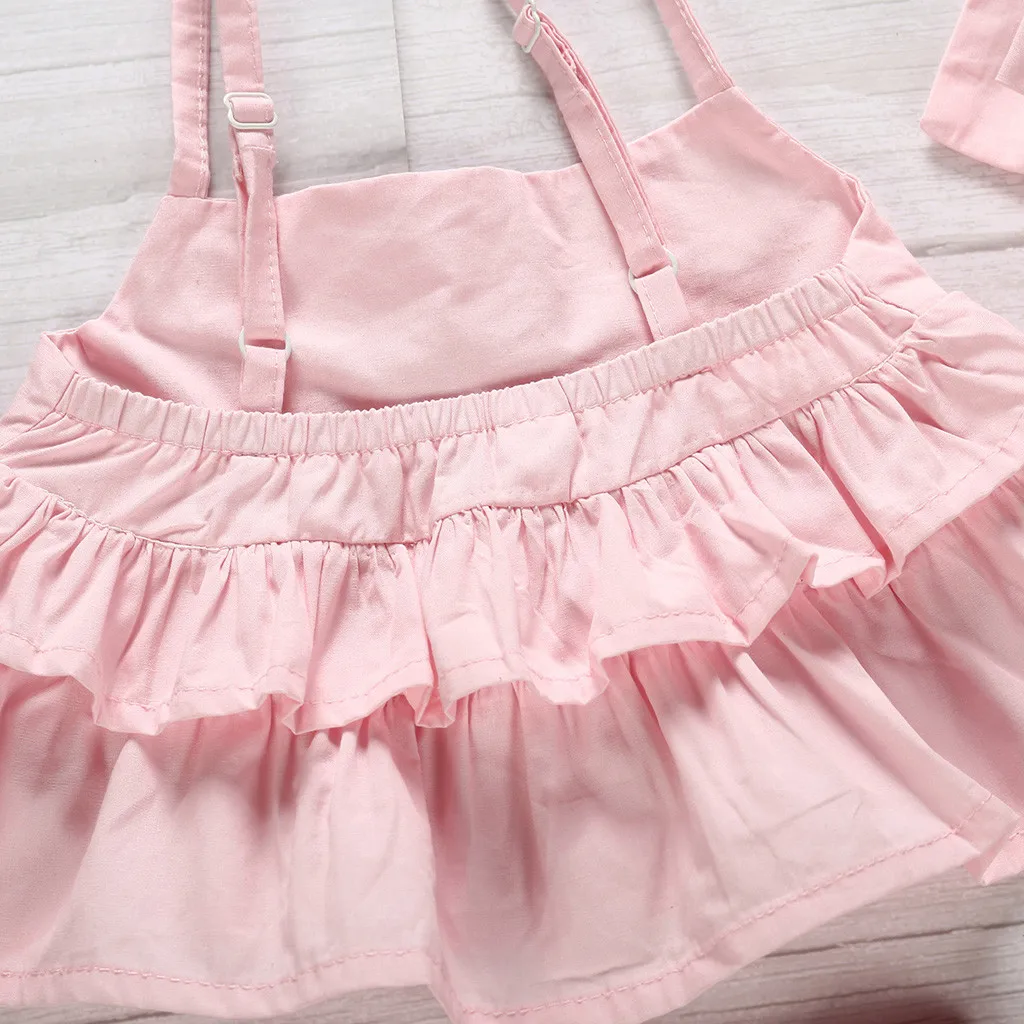 Изысканные наряды для маленьких девочек детские ремни топы с оборками футболка +