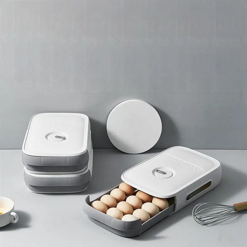Контейнер для хранения яиц поднос на холодильник с крышкой Штабелируемый