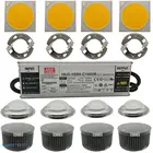 Светодиодный светильник для выращивания растений с регулируемой яркостью, 200 Вт, CREE CXB3590, 4 шт. в комплекте, с отличным освещением, отличный держатель, радиатор 133 мм, линза 100 мм