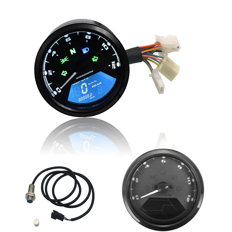 

ALL NEW Universal Motorcycle Digital Motorcycle Speedometer Retro LCD Odometer Cafe Racer Tachometer indicator Scooter ATV Meter