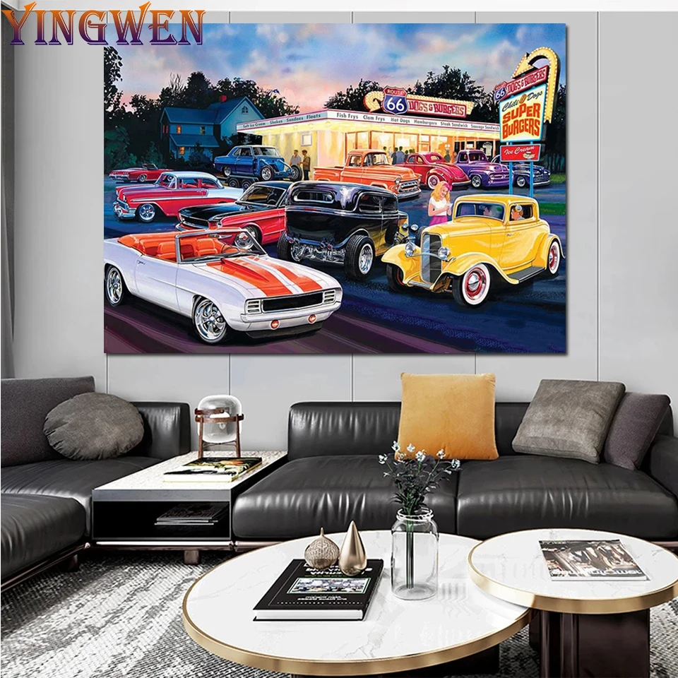 

NEW 5D DIY Diamond Painting Car Scenery 3D Rhinestone Picture Cross Stitch Embroidery Full Diamond Mosaic Art Home Decor Puzzle