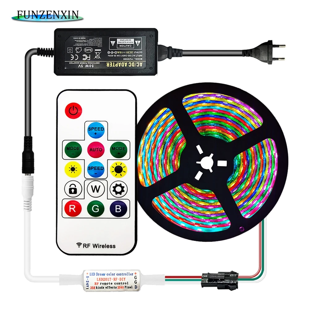 WS2812B WS2812 RGB светодиодный светильник с 5 в 14 клавишами RF Led контроллер DC5V 3A 5A 8A