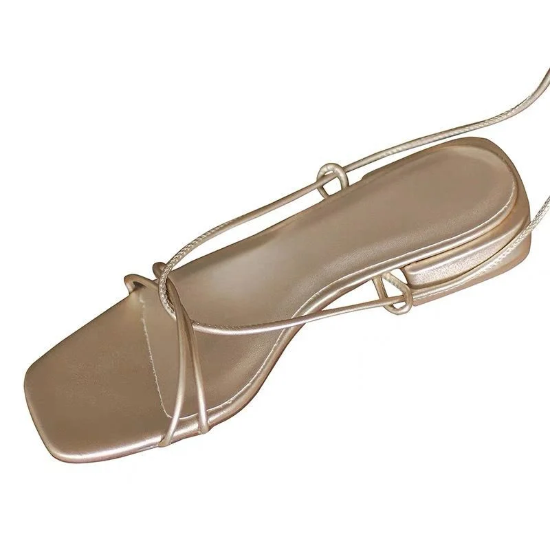 

Sandals Women Summer New Fashion Women's Sandals 2021 Solid Sandals Cross Straps Low-heeled Female Shoes Open Toe Sandals Adult