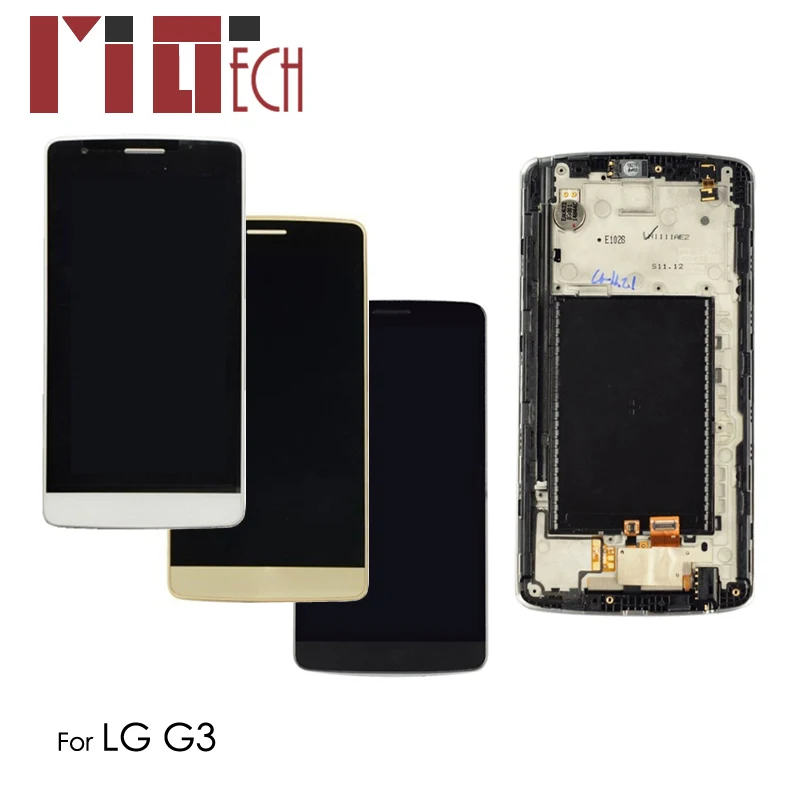ЖК-дисплей Дисплей для LG G3 D850 D851 D855 Сенсорный экран планшета черный, белый цвет золото без/с корпусом, запасные части в сборе Протестировано 5,5"