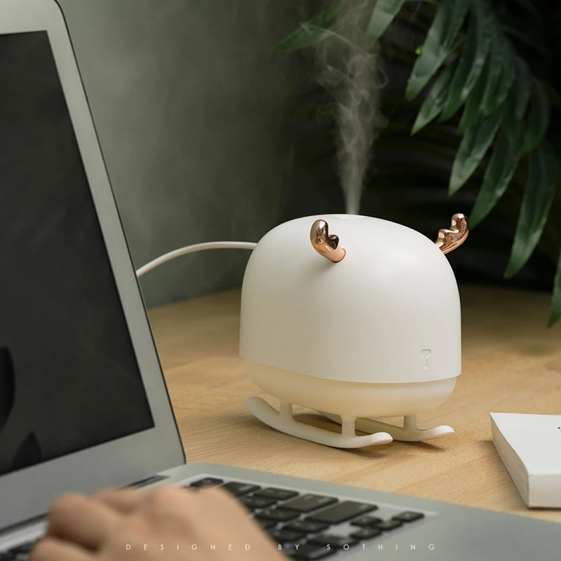 

260ML Deer Humidifier Light USB Home Air Humidifier Air Purifier Atmosphere Night Light