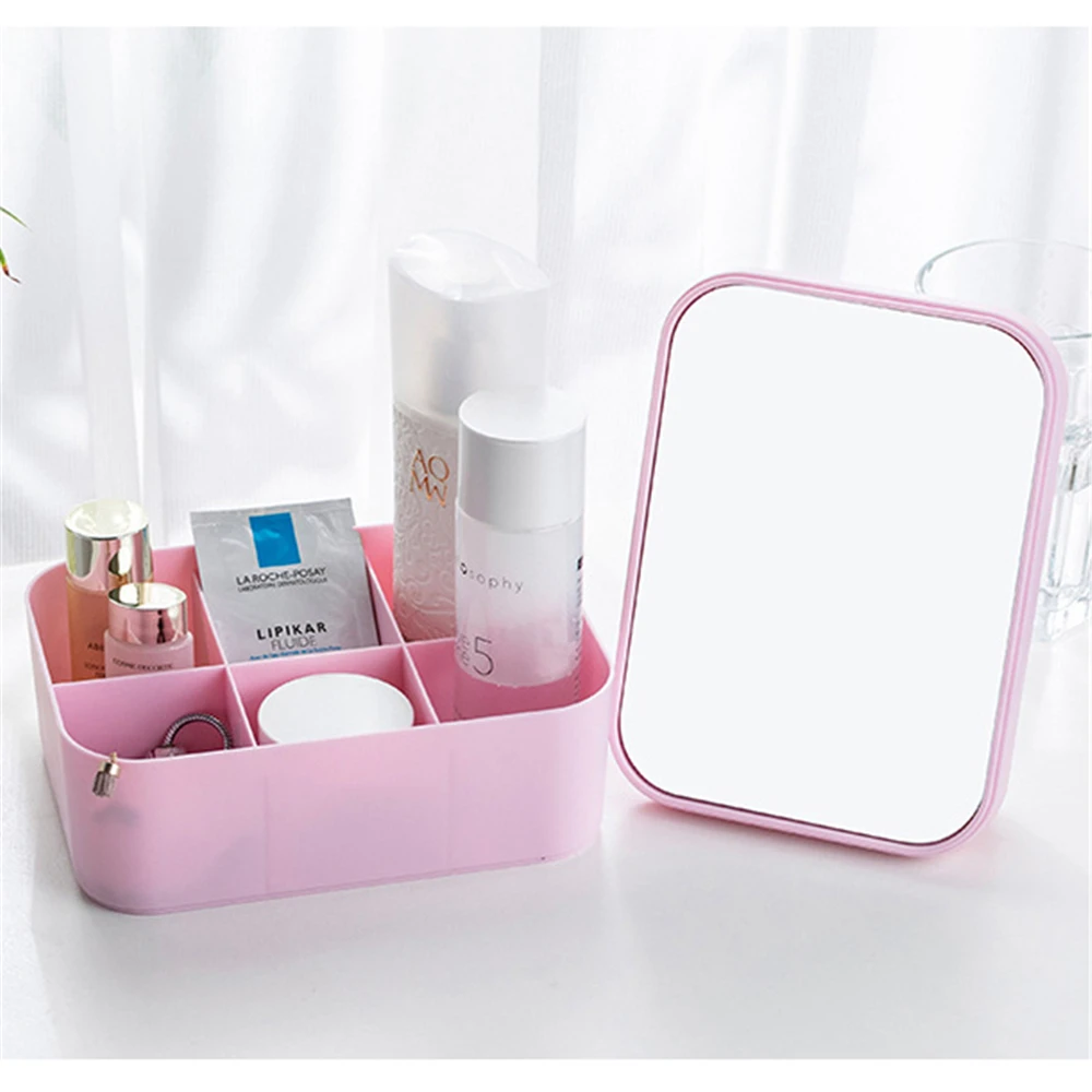 

Jewelry Perfume Makeup Organizer Cosmetics Storage Box with Dressing Mirror