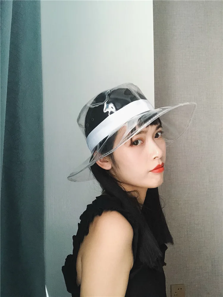 LANMREM хит женская ПВХ прозрачная Рыбацкая шляпа мужская и женская модная универсальная шапка для бассейна YF972