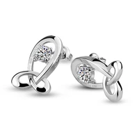 new shape 925 silver mermaid stud earrings fish shape earrings zircon inlaid design girls jewelry bijoux