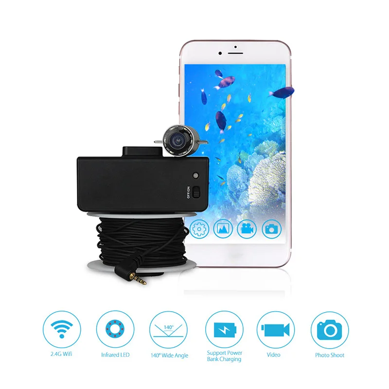 TOMOUNT рыболокатор Беспроводной Wi-Fi видимое рыболовное устройство 20 метров