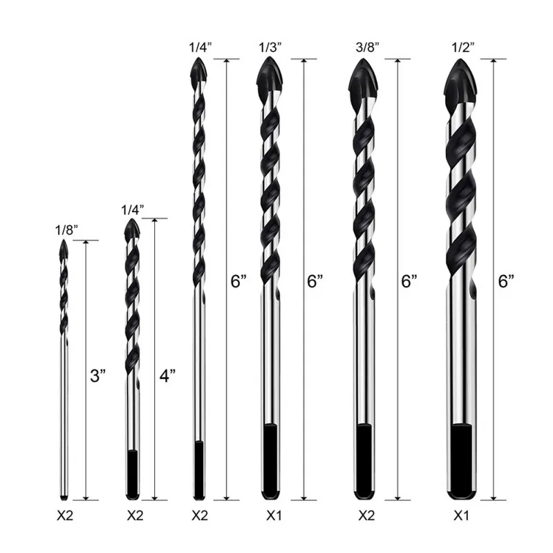 Новинка 10 шт. многофункциональные черные треугольные сверла с ручкой мрамор