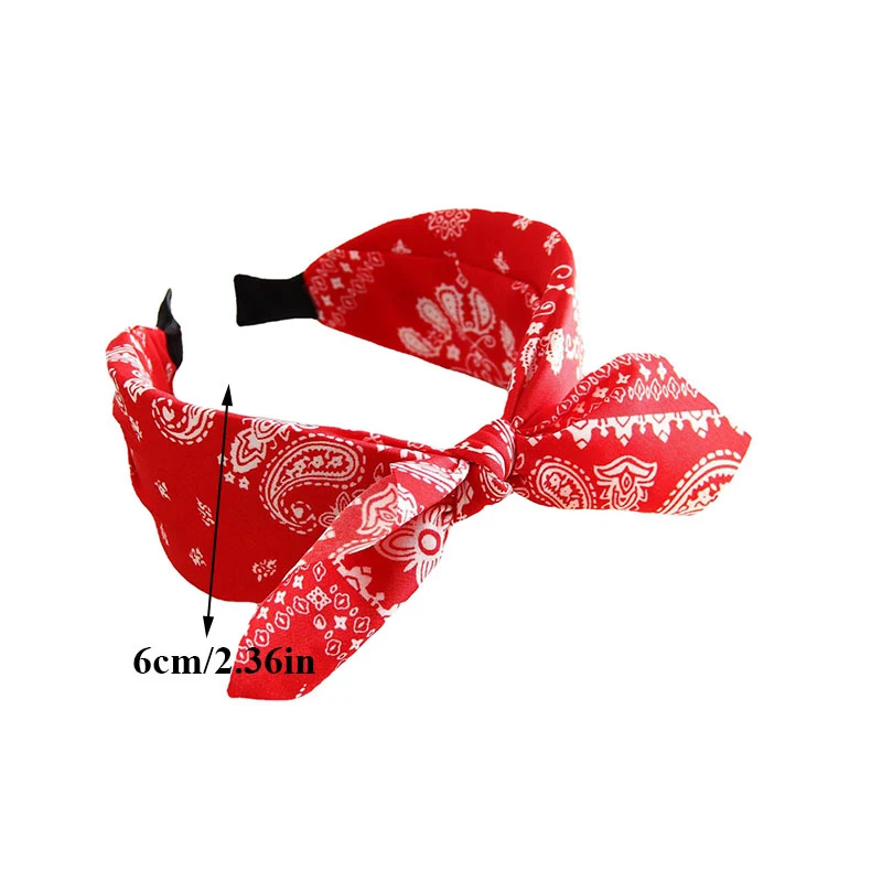 

Boho Floral Print Headbands Bow Wide Brimmed Head Hoop Cross Knot Hair Hoop Vintage Headwear for Women Girls Hair Accessories