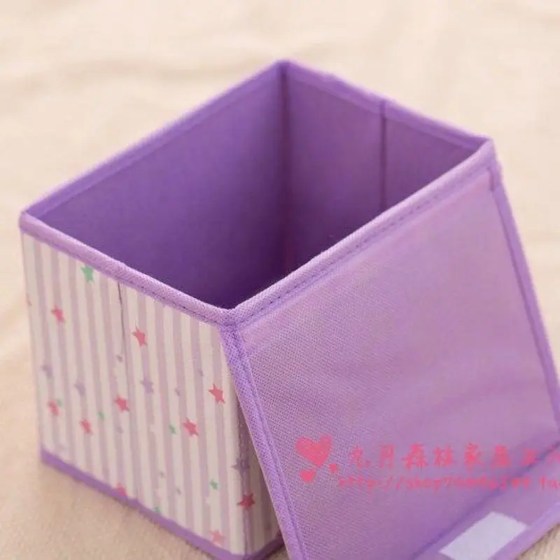 

Cute cartoon folding desktop storage box with lid dust-proof storage box cosmetic storage box