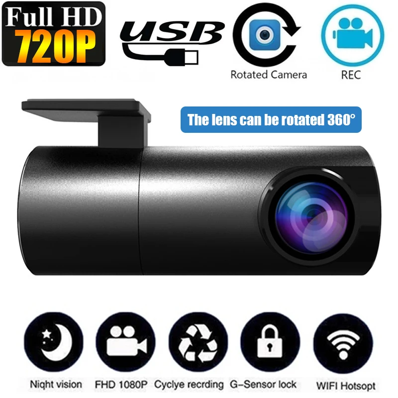 Мини Автомобильный видеорегистратор 1080P USB Dash Cam TF карта Поддержка рекордер