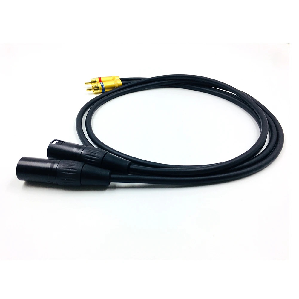 Качественный кабель с двумя штекерами 2RCA и XLR для наушников Hi Fi аудиокабель
