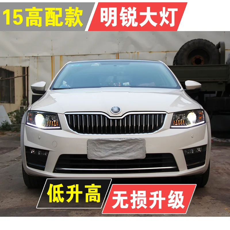 

Head Lamp For Car Skoda Octavia 2015-2017 Headlights Fog Lights Daytime Running Lights DRL H7 LED Bi Xenon Bulb Car Accessories