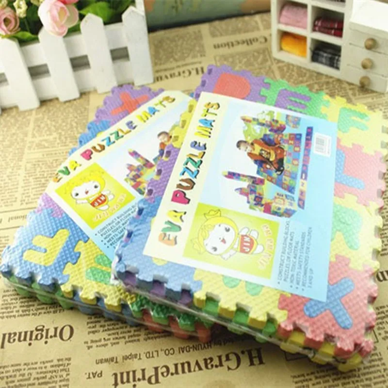 36 шт./компл. детский мини пенопласт Алфавит буквы цифры пол мягкий коврик 3d пазл