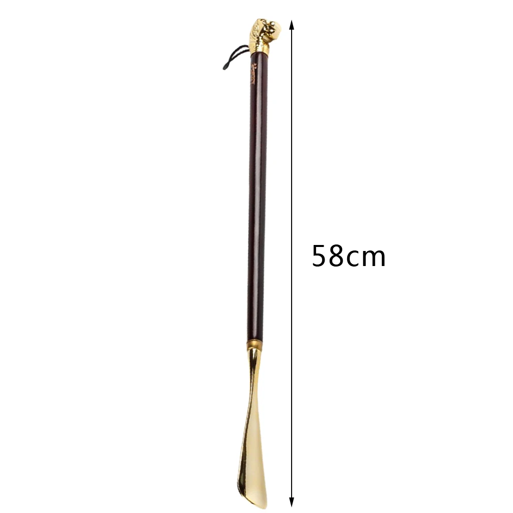 22.8inch Alloy & Wood Long Handle Shoe Horn Shoes Care Tool -Shoehorn
