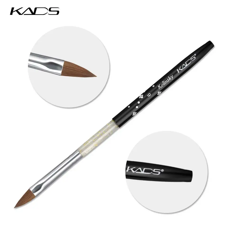 Kads 6# черный колонок соболь кисть профессиональный колонок акриловая щетка для ногтей для акриловые кисть искусство ногтей