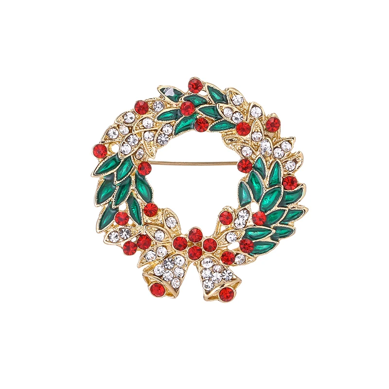 2021 Новогодняя модная брошь в виде ботинок обуви Рождества Брошь Стразы с камнями