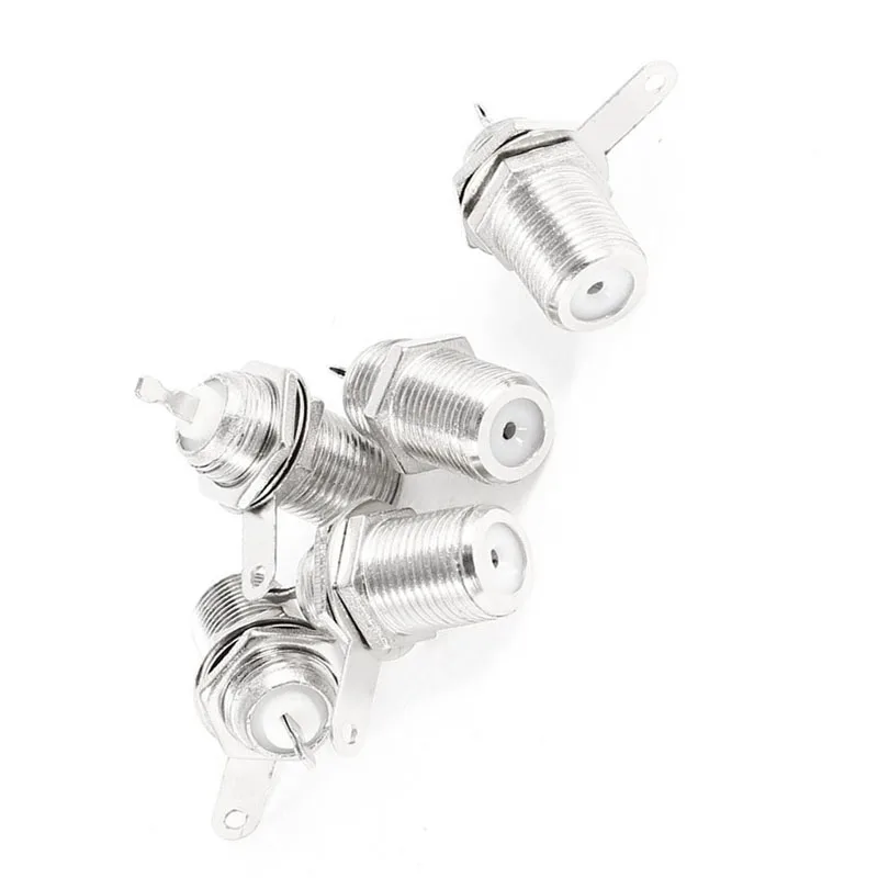 

5 Pcs F Type Panel Mounted Socket Female Jack Solder Connector Adapter