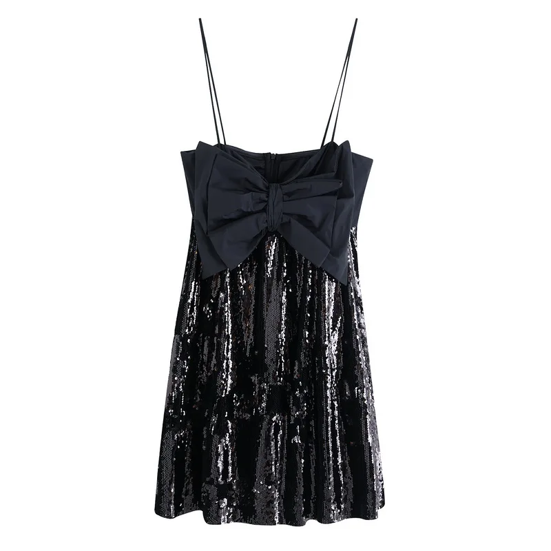Женское платье на тонких бретельках Осень зима 2019 новая мода Блестящие Блестки