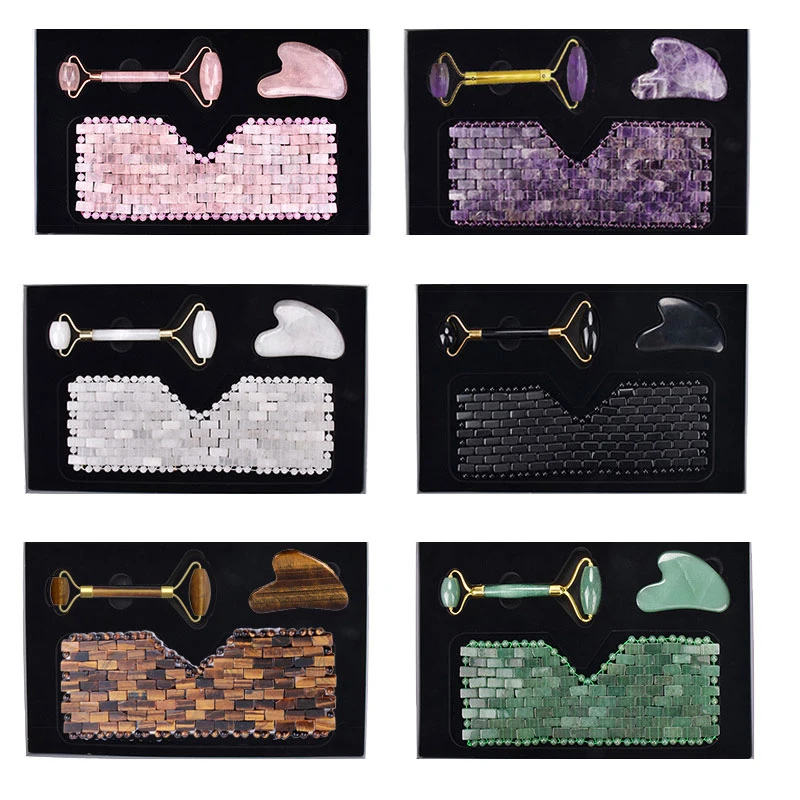 Натуральная Нефритовая маска для глаз из розового кварца брикет гуаши скребок