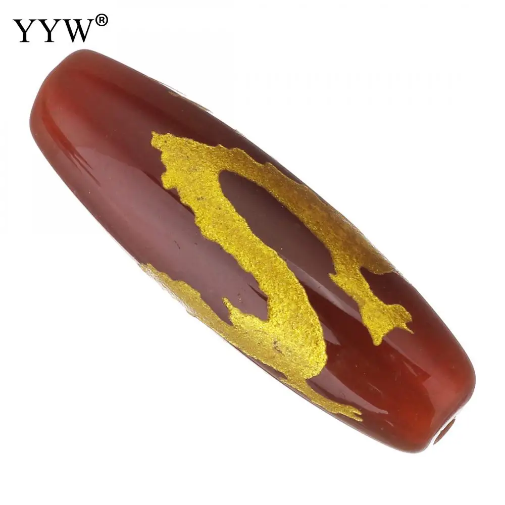 

5pcs/lot Brown Natural Tibetan Agate Dzi Beads Oval 10x30x10mm for DIY Vintage Buddhist Pendant Necklace Jewelry Beads Accessory