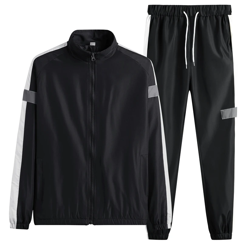 

Мужской спортивный костюм, повседневный спортивный костюм со светоотражающими полосками, куртка и штаны 2021, модель наборы спортивной одежды, TZ801, M-6XL