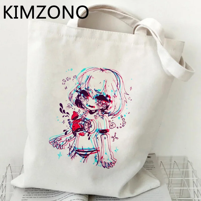 

Harajuku Anime shopping bag reusable handbag tote bolsas de tela bolso grocery bag cloth reusable grab