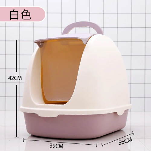 

Fully Closed Cat Toilet Litter Basin Cat Litter Basin Deodorization, Anti-splash, Anti-stink Cat Supplies Large Cat Litter Basin