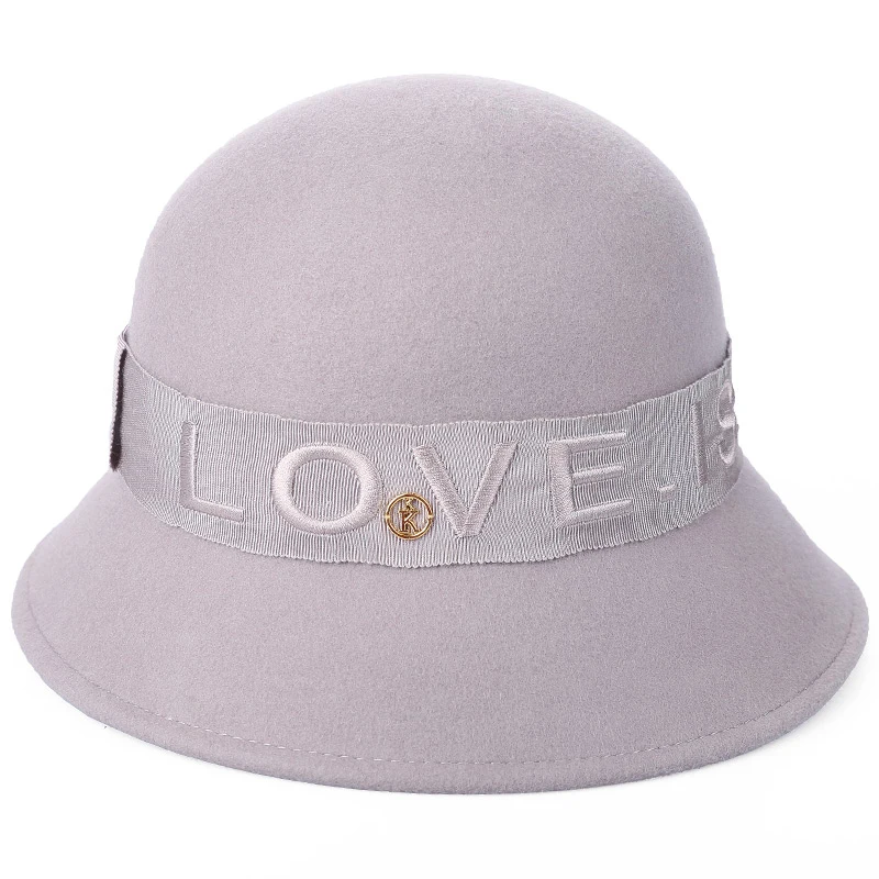 Light Gray 57cm Sedancasesa, элегантные,, австралийские, шерстяные фетровые шляпы для женщин, Клош, шапки, зимние, теплые, котелок, женские, церковные, вечерние - Цвет: Light Gray 57cm
