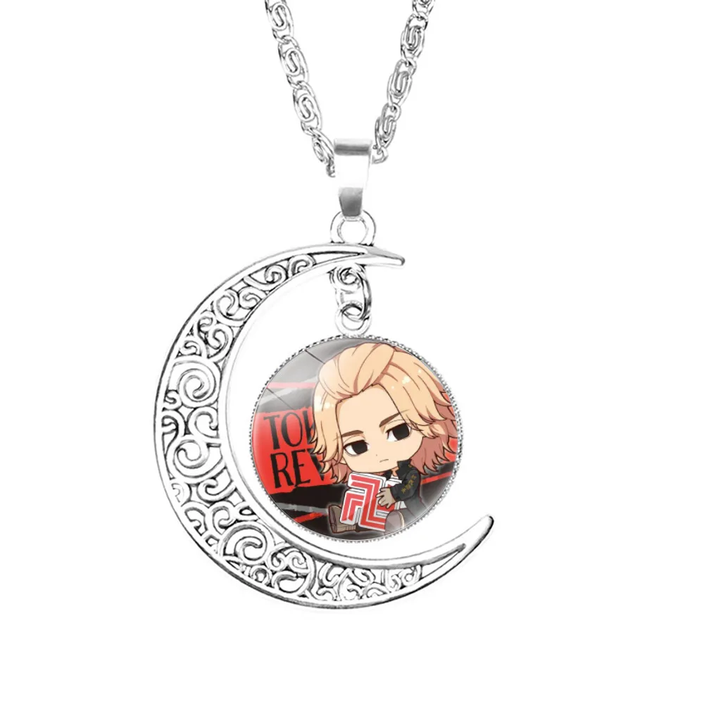 

Glass Demo Pendant Necklace Comic Tokyo Revengers Charm Enamel Jewelry Anime Figure Cosplay Gifts For Cartoon Fans New
